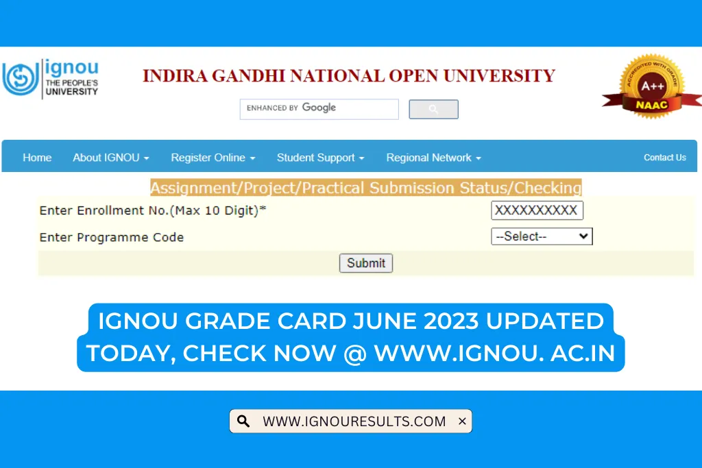 IGNOU Grade Card June 2023 Updated