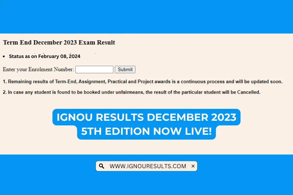 IGNOU Results December 2023